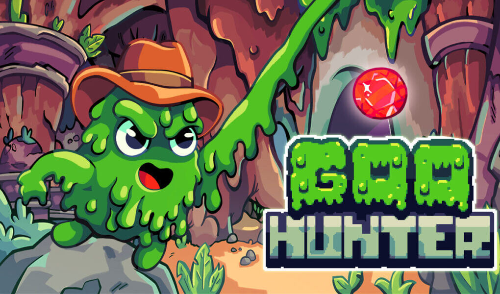 Goo Hunter key art with slime protagonist and red gem