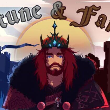 Fortune & Famine game title with crowned ruler illustration