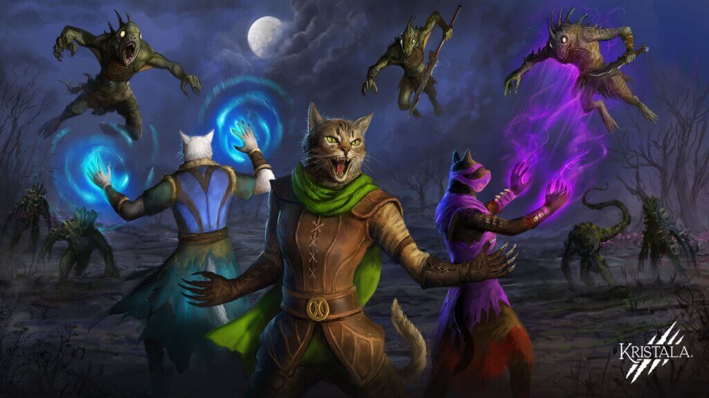 Kristala key art capturing the felline protagonist