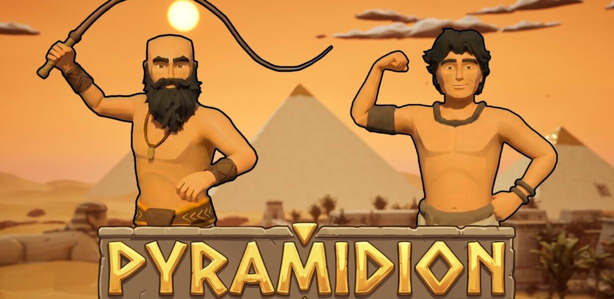 Pyramidion logo with two main characters